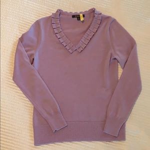 100% merino wool lavender sweater